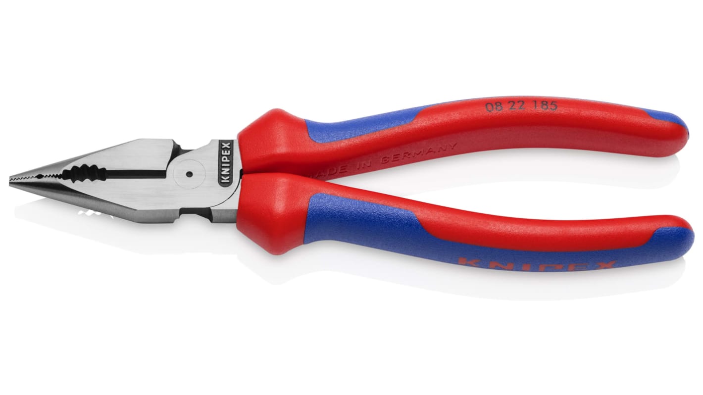 Knipex 22 Combination Pliers, 185 mm Overall, Straight Tip