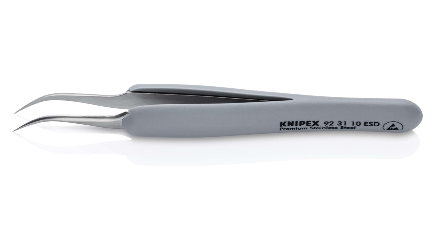 Brucelles Knipex 3110 ESD pointe Courbée en  en inox, L. 122 mm