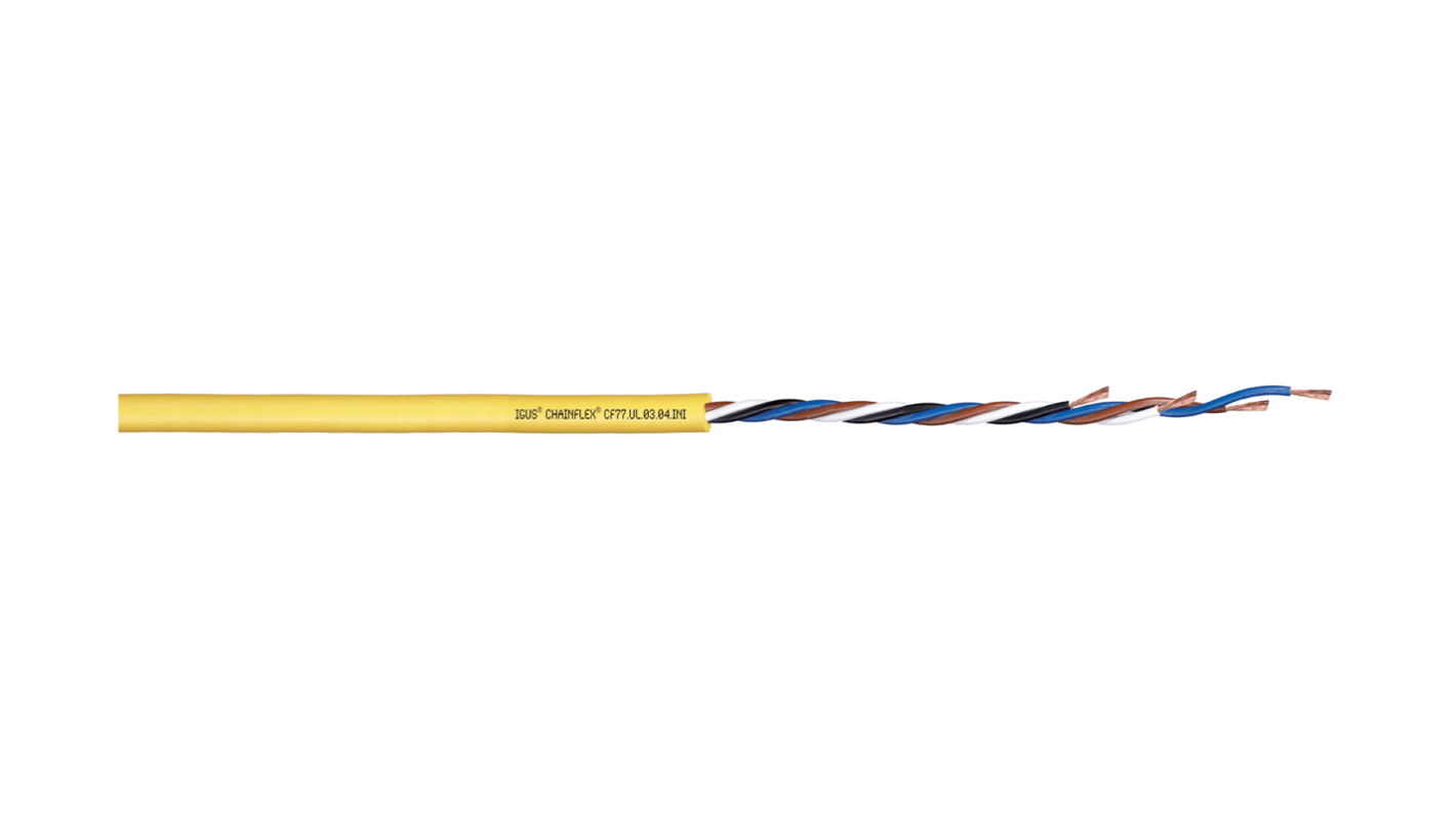 Câble de commande Igus CF77.UL.D, 5 x G1.0, gaine Elastomères thermoplastiques TPE Noir / vert / blanc, 100m