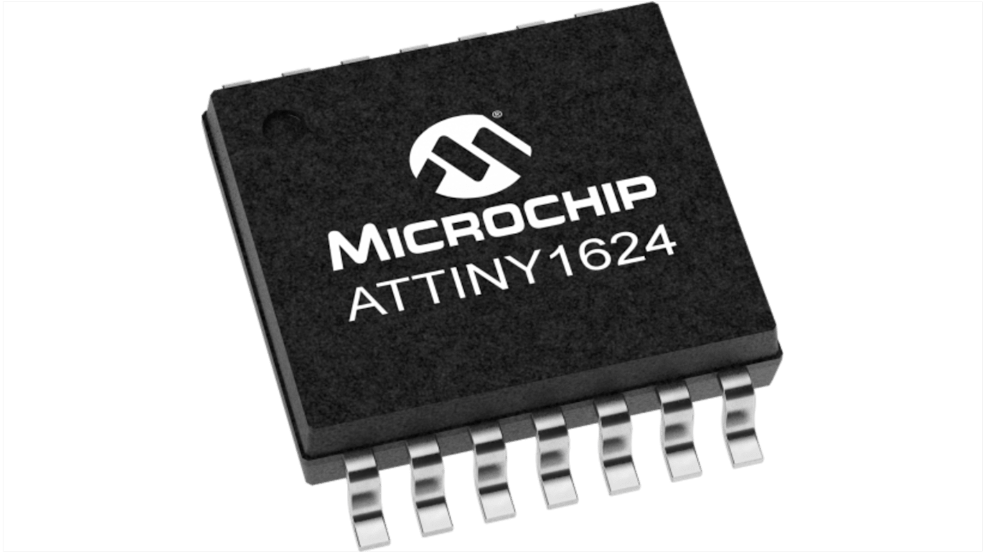 Microcontrolador Microchip ATTINY1624-XU, núcleo MCU de 8 bits de 8bit, 20MHZ, TSSOP de 14 pines