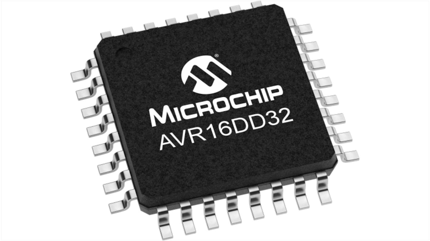 Microchip AVR16DD32-E/PT, 8bit 8 bit MCU Microcontroller, AVR, 24MHz, 16 KB Flash, 32-Pin TQFP