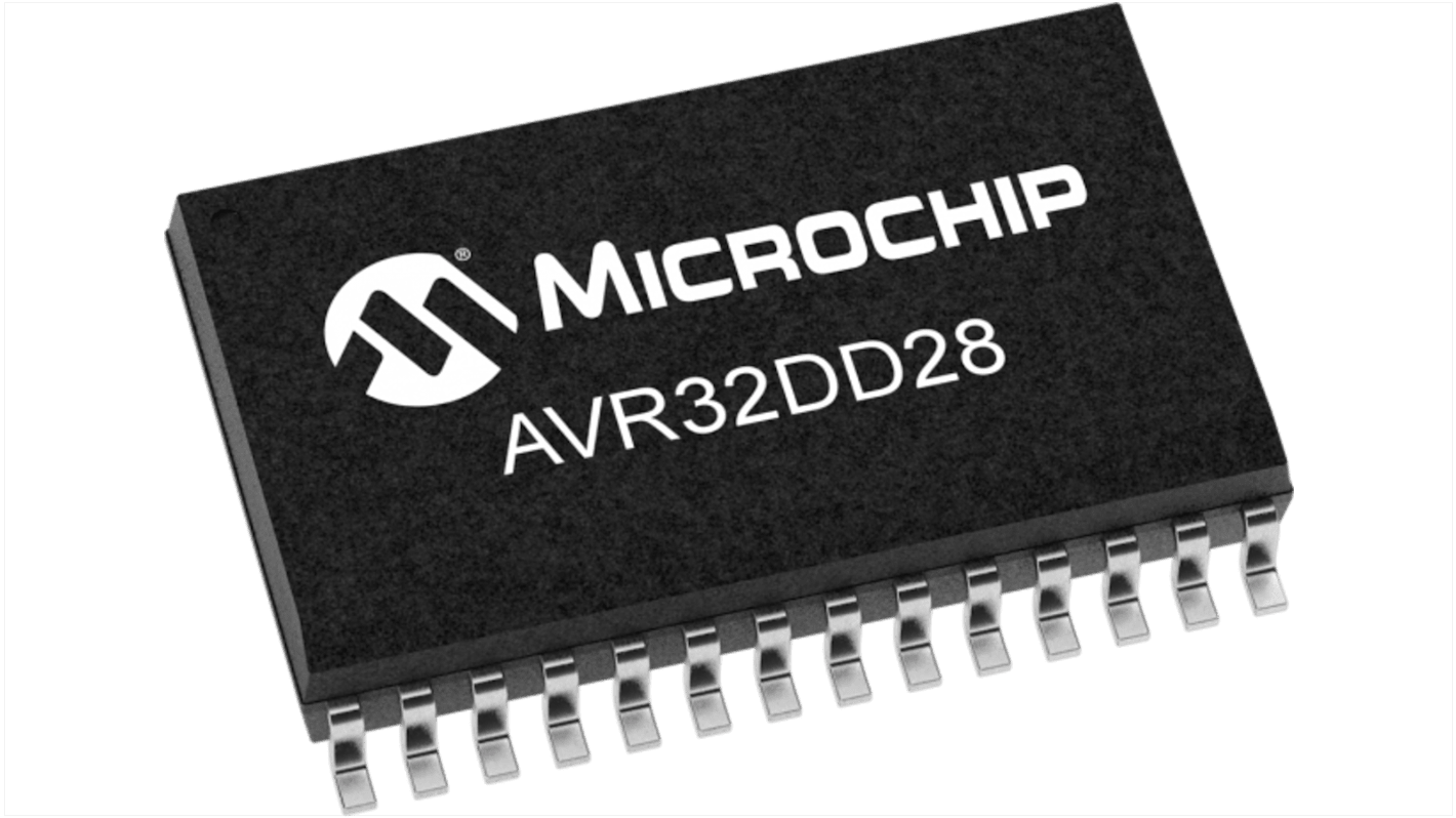 Microchip AVR32DD28-E/SO, 8bit 8 bit MCU Microcontroller, AVR, 24MHz, 32 KB Flash, 28-Pin SOIC