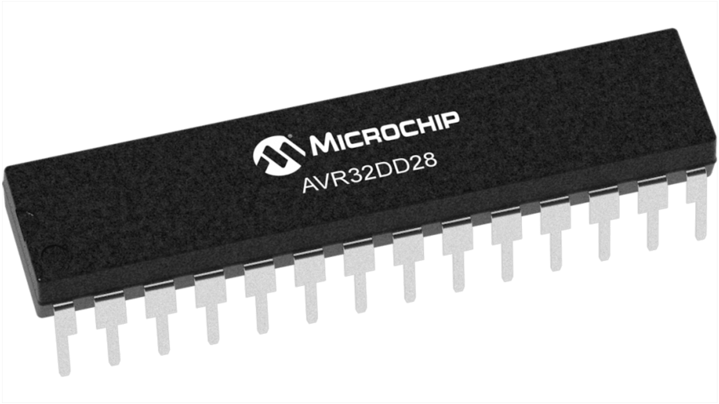 Microchip AVR32DD28-E/SP, 8bit 8 bit MCU Microcontroller, AVR, 24MHz, 32 KB Flash, 28-Pin SPDIP