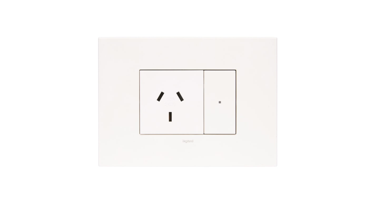 HPM White 3 Gang Power Socket, Double Pole Poles, 10A, Type I - ANZ/CN, Indoor Use