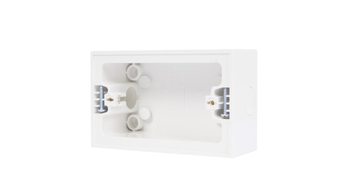 HPM White Plastic Back Box, IP56, Wall Mount, 0 Gangs, 120 x 75 x 44mm