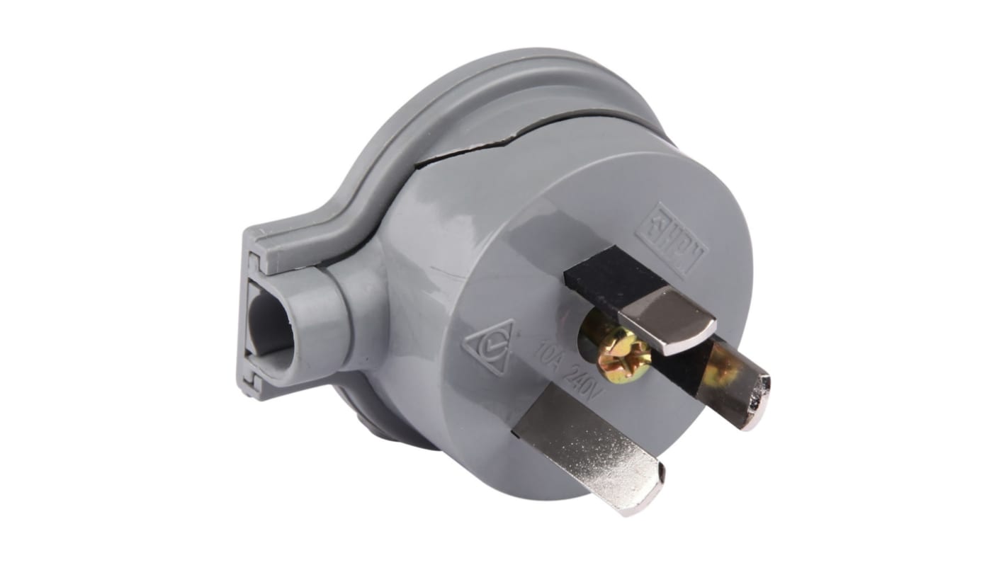 HPM Australia Mains Plug, 10A, Cable Mount, 230 - 240 V ac