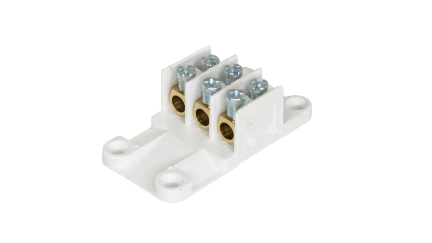 HPM White Plastic Junction Box, IP22, 3 Terminals, 65 x 35 x 21mm