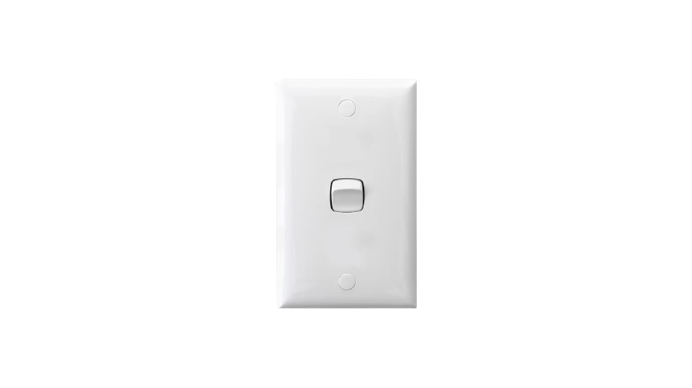 HPM White Architrave Switch, 1 Way, 1 Gang, CD770