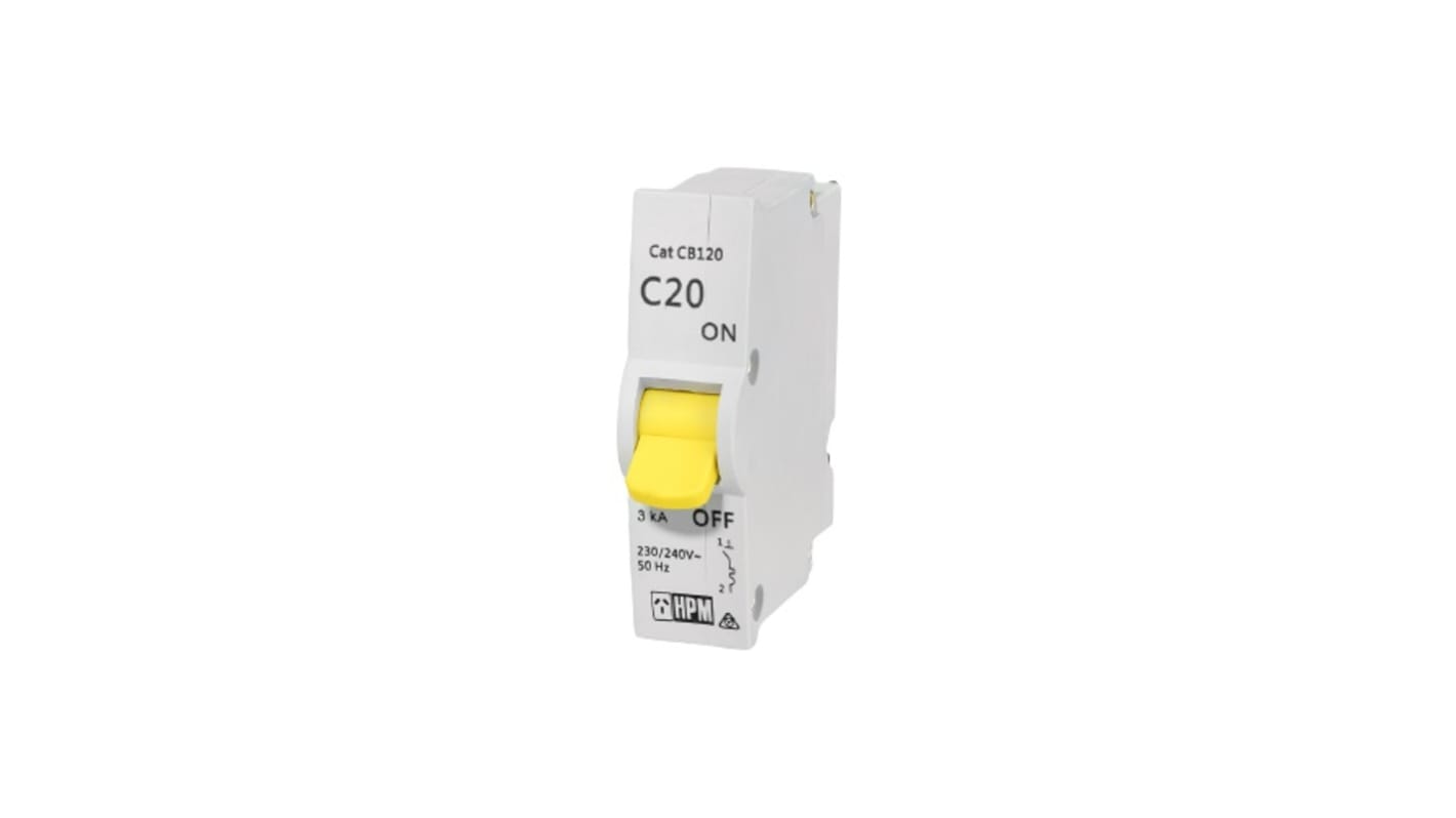 HPM C20 Electronic Circuit Breaker 20A, 1 channels , Plug In Type C