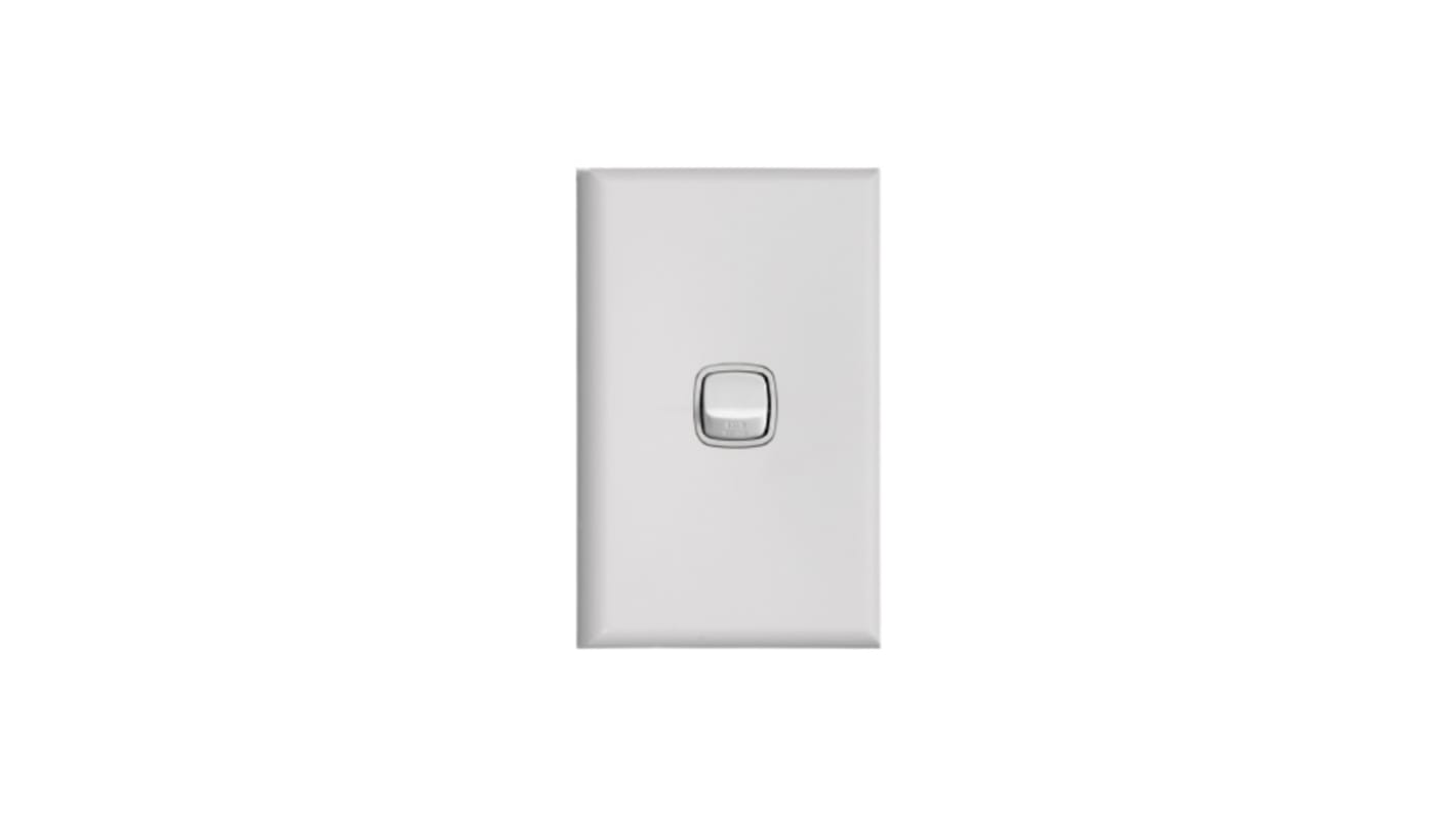 HPM White Architrave Switch, 1 Way, 1 Gang, EXCEL