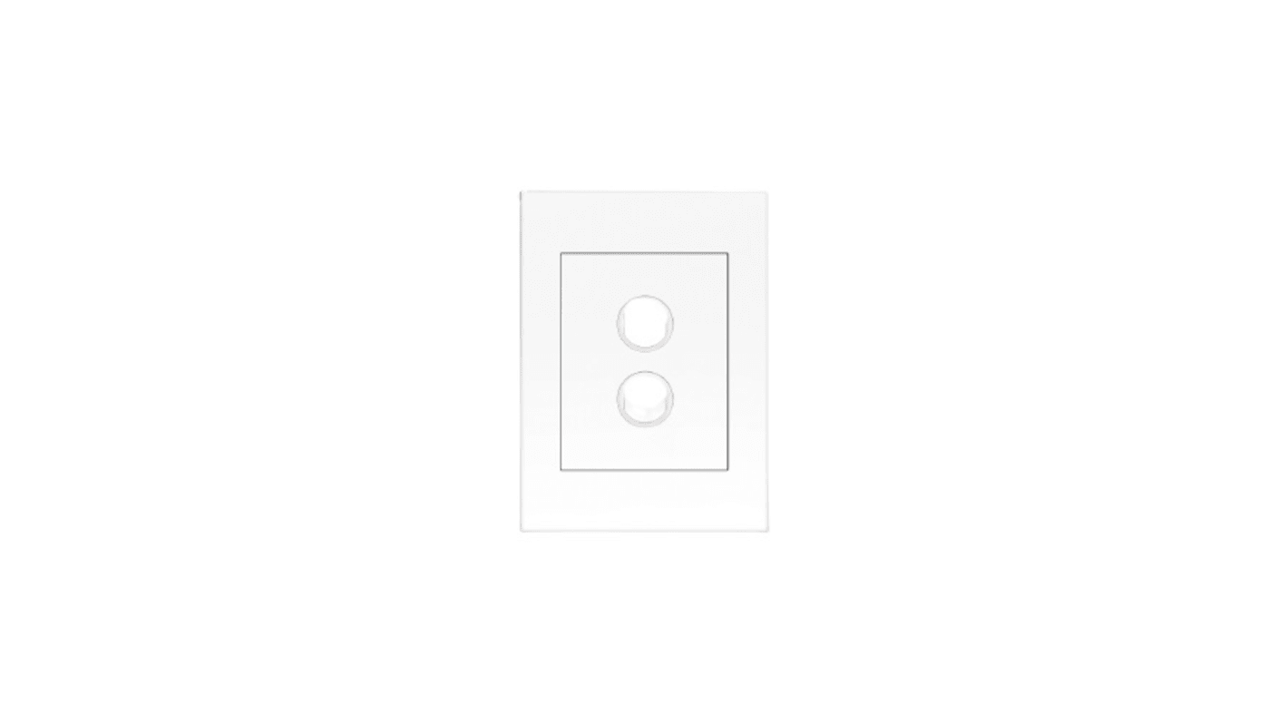 HPM White Architrave Switch, 1 Way, 2 Gang, VIVO