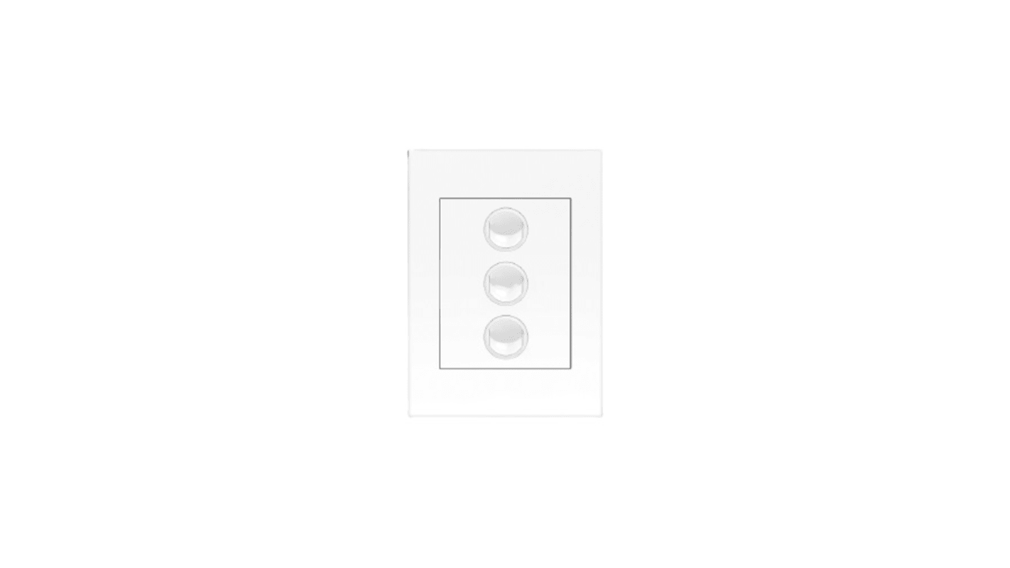 HPM White Architrave Switch, 1 Way, 3 Gang, VIVO