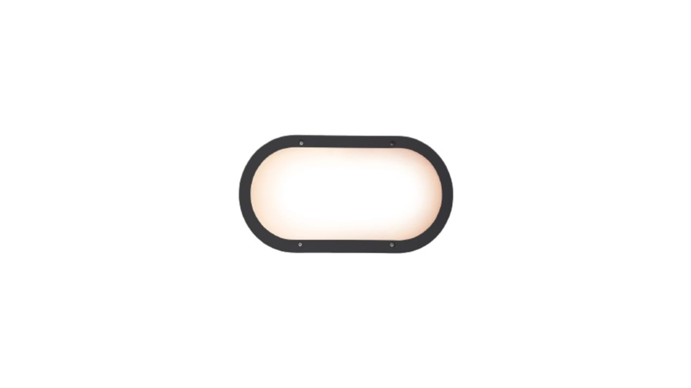 HPM Oval Intergrated Bulkhead Light, 15 W, 240 V ac, Lamp Supplied, IP65