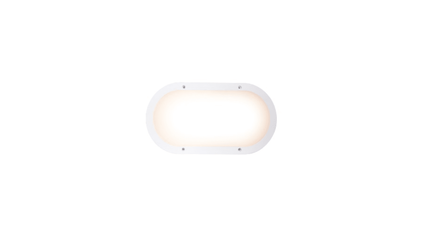 HPM Oval Intergrated Bulkhead Light, 15 W, 240 V ac, Lamp Supplied, IP65