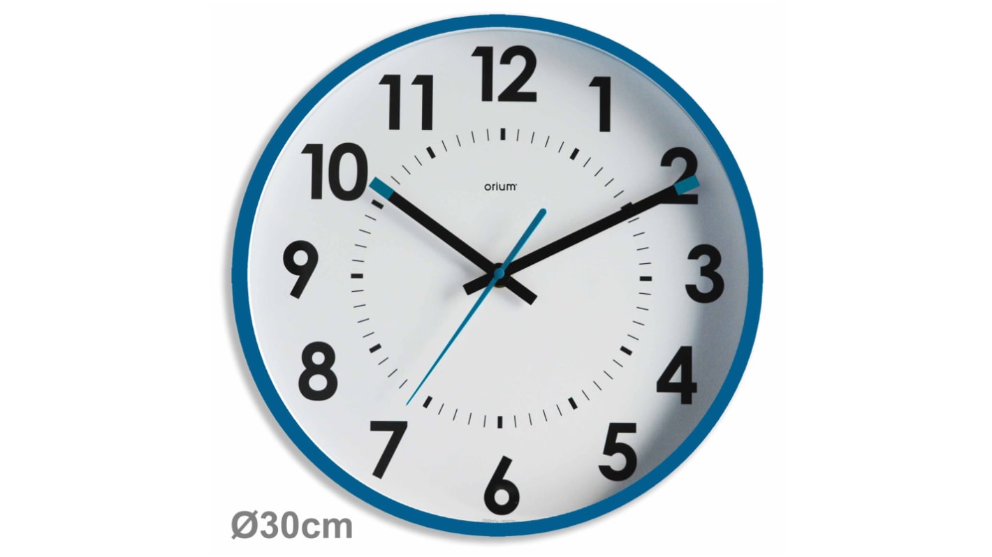 Orium Blue Analog Wall Clock, 30cm Diameter