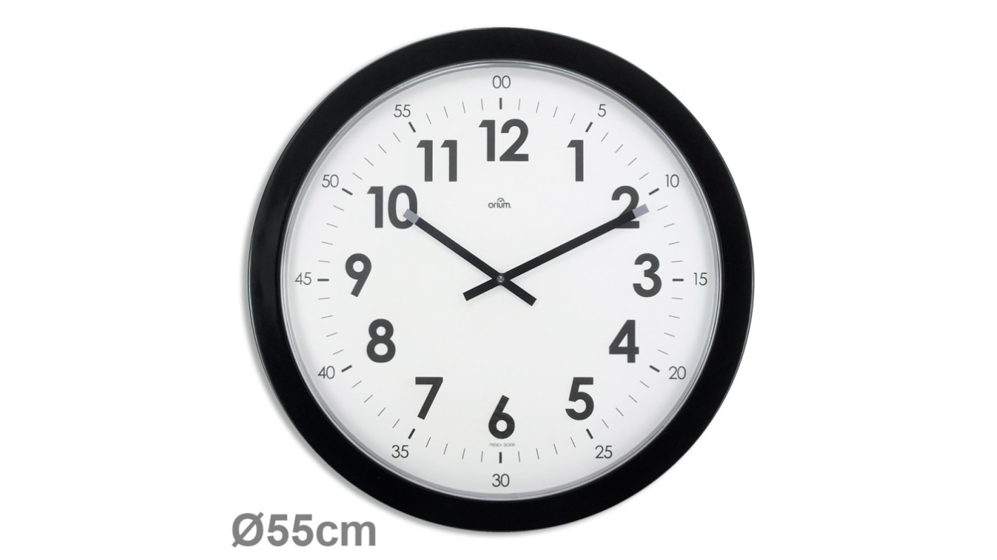 11255 Orium Black Analog Wall Clock, 55cm Diameter RS