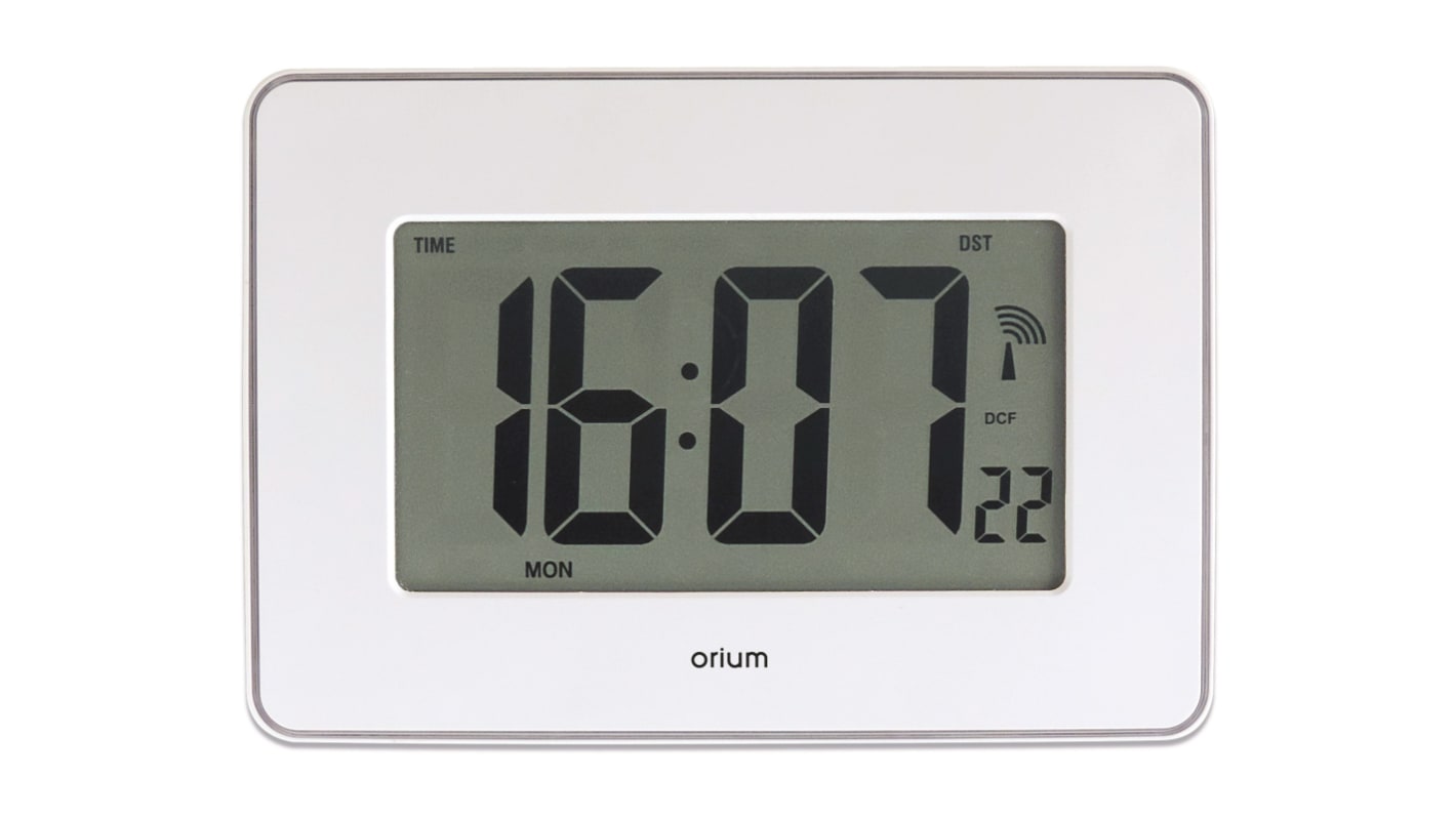 Orium White Radio Controlled Desktop, Wall Clock, 40cm Diameter