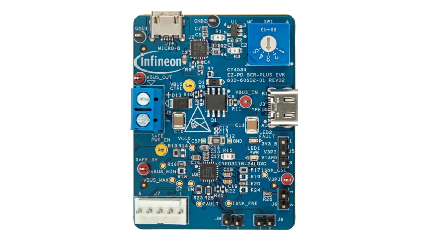 Kit de evaluación USB Infineon CY4534, frecuencia 48MHZ