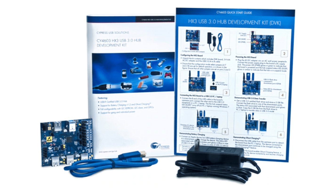 Infineon HX3 USB 3.0 Hub Development Kit CYUSB3314 Development Kit for Microcontroller CY4603