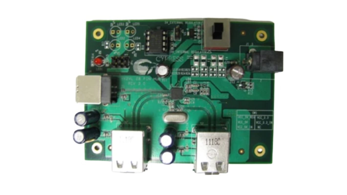 Kit di sviluppo Infineon HX2VL Very Low-Power USB 2.0 Compliant 4-Port Hub Development Kit