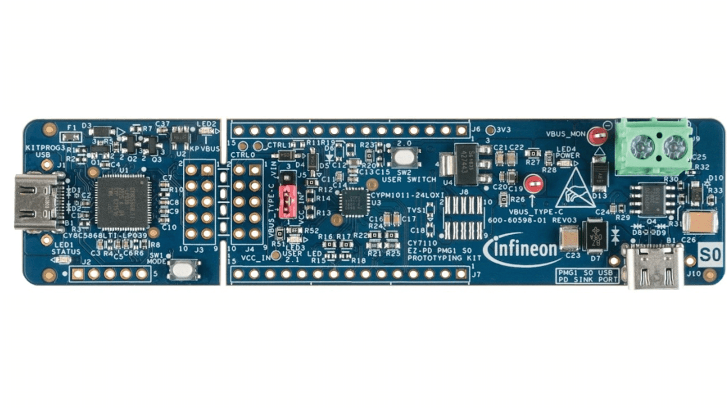 Scheda di valutazione Infineon EZ-PD PMG1-S0 Prototyping Kit