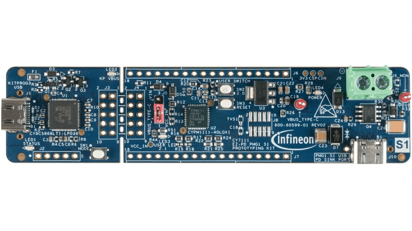 Carte d'évaluation Infineon EZ-PD PMG1-S1 Prototyping Kit