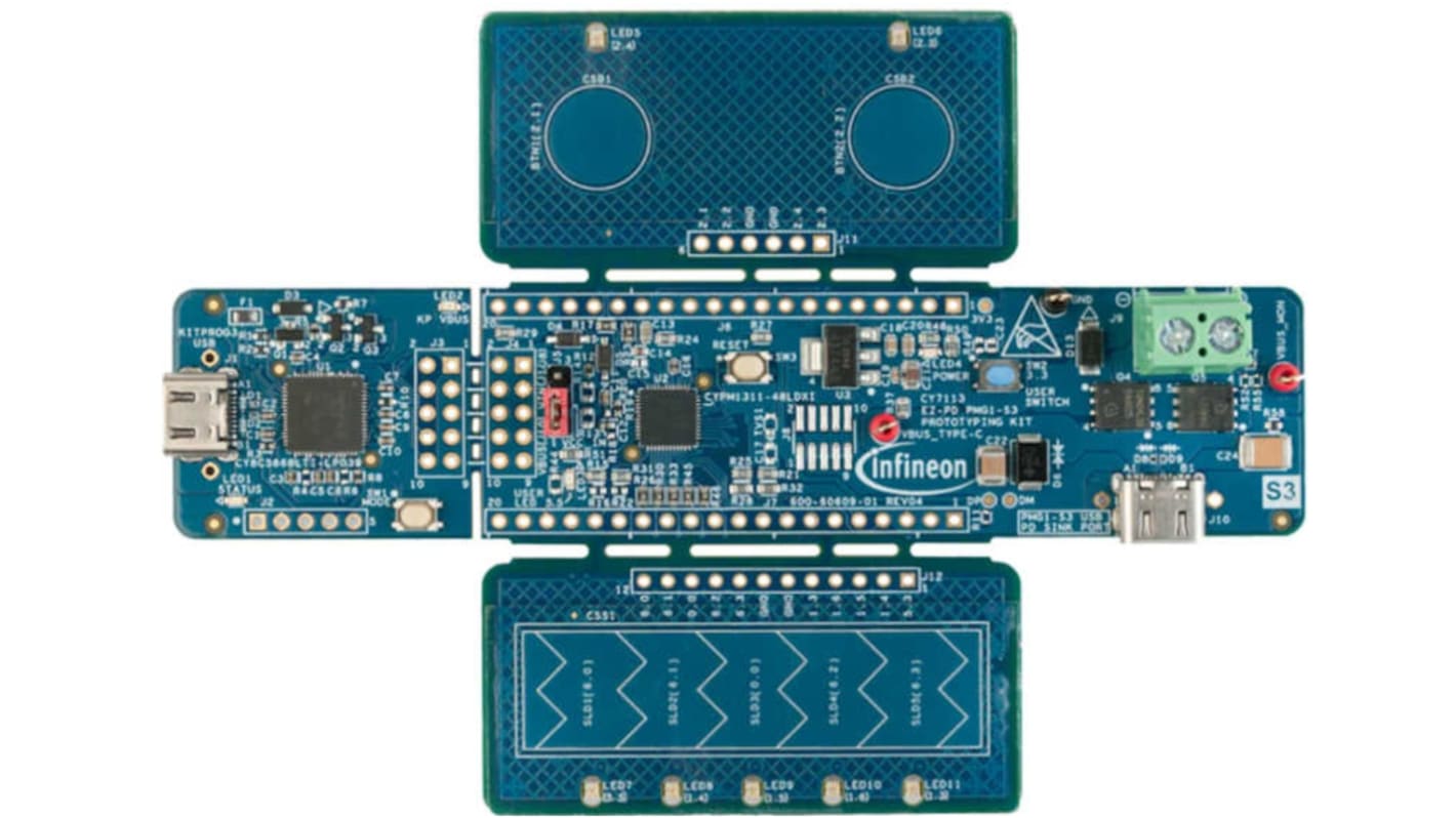 Placa de desarrollo Microcontrolador Infineon EZ-PD PMG1-S3 MCU Prototyping Kit - CY7113