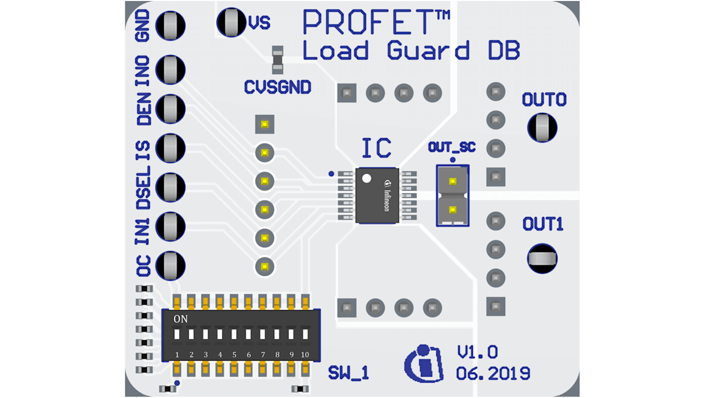 Infineon BTG7050-1EPL DAUGH BRD Evaluation Board for Power Switch for PROFET Motherboad