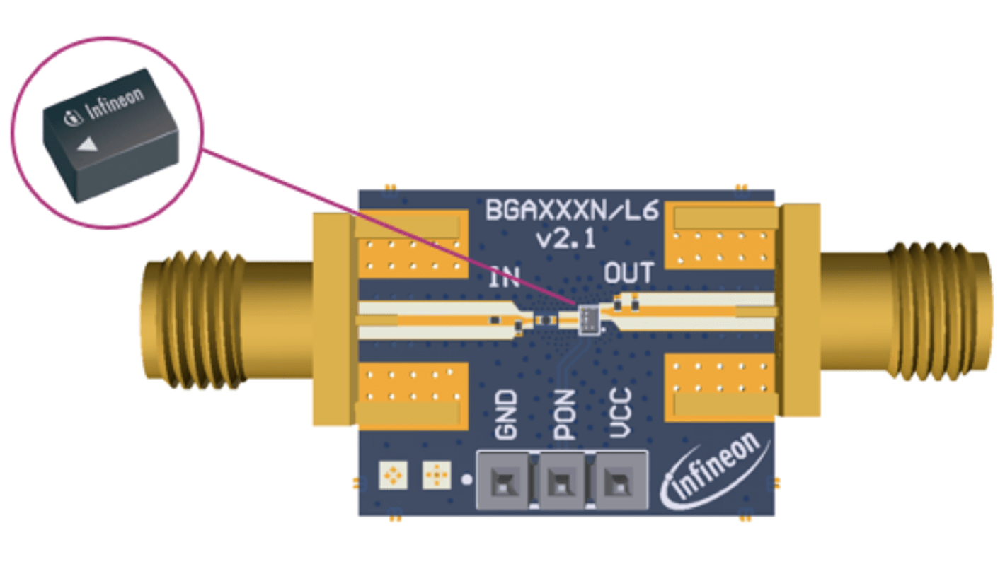 Infineon Ultra Low Current Low Noise Amplifier for L2/L5 GNSS Applications Diode Low Noise Amplifier Evaluation Board