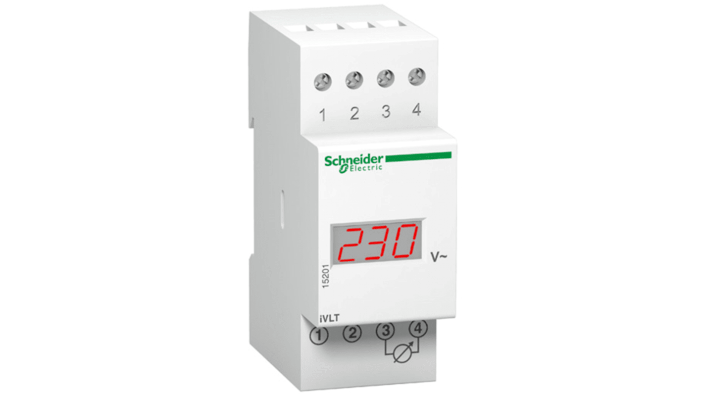 Schneider Electric Acti9 Digitales Spannungsmessgerät AC Digital-Anzeige 3-stellig / 0,5 %, 65mm, 230 V AC