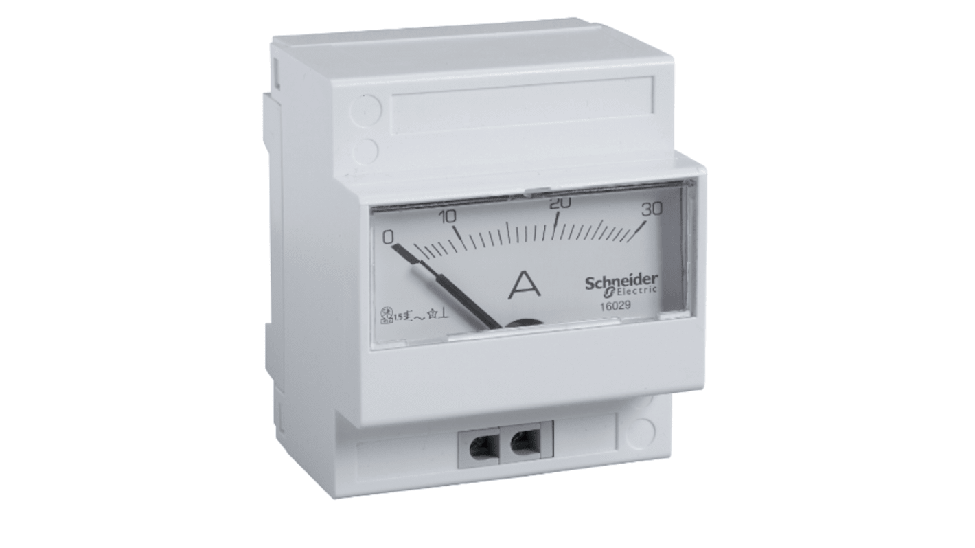 Schneider Electric Acti9 Amperemeter 30A AC Dreheisen T. 66mm, 0 → 30A / Klasse 1,5