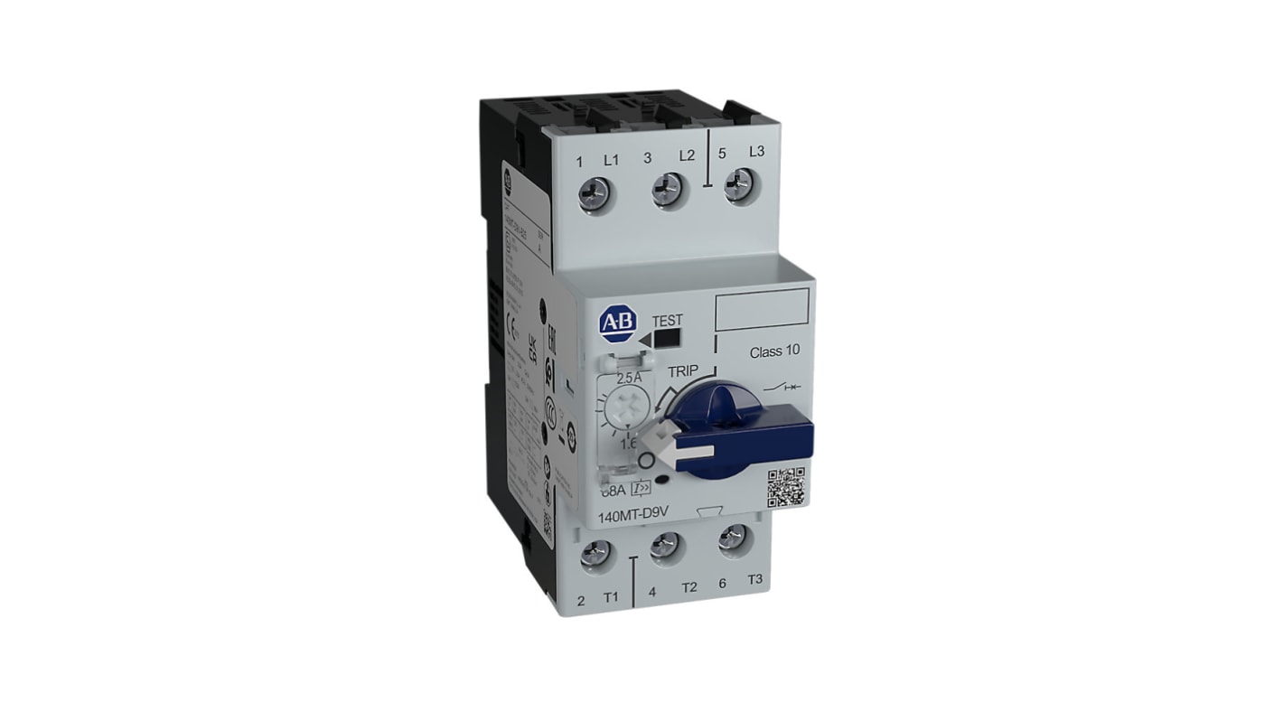 Guardamotor Rockwell Automation 140MT, 200 → 500 V de corriente alterna, 1,6 A