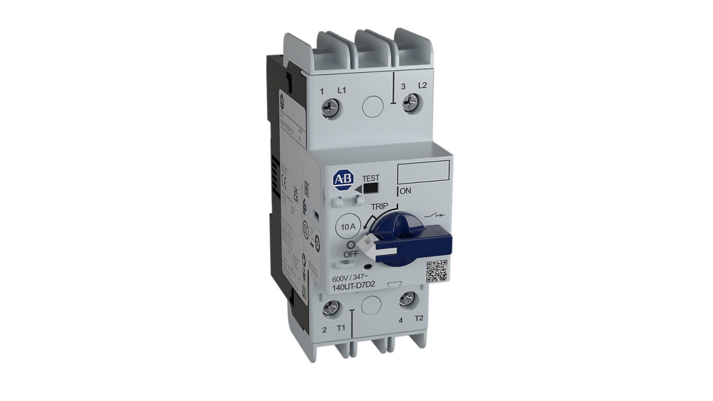 MCCB Rockwell Automation, 2 Polos, 500mA, Capacidad de Ruptura 65 kA, Montaje fijo, 140UT, 140UT-D7D2