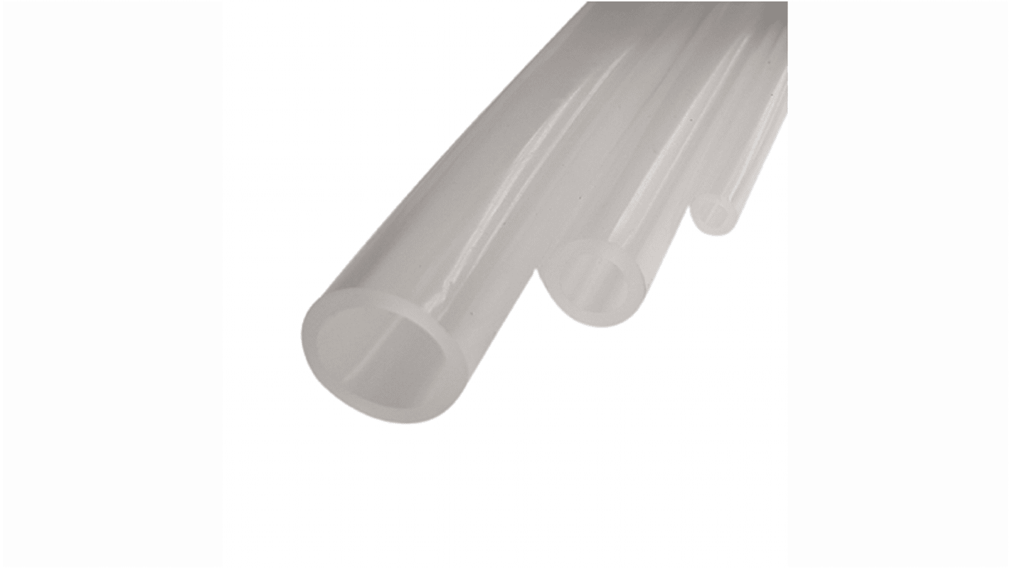 RS PRO Silicone, Flexible Tubing, 1.6mm ID, 3.2mm OD, Translucent, 10m