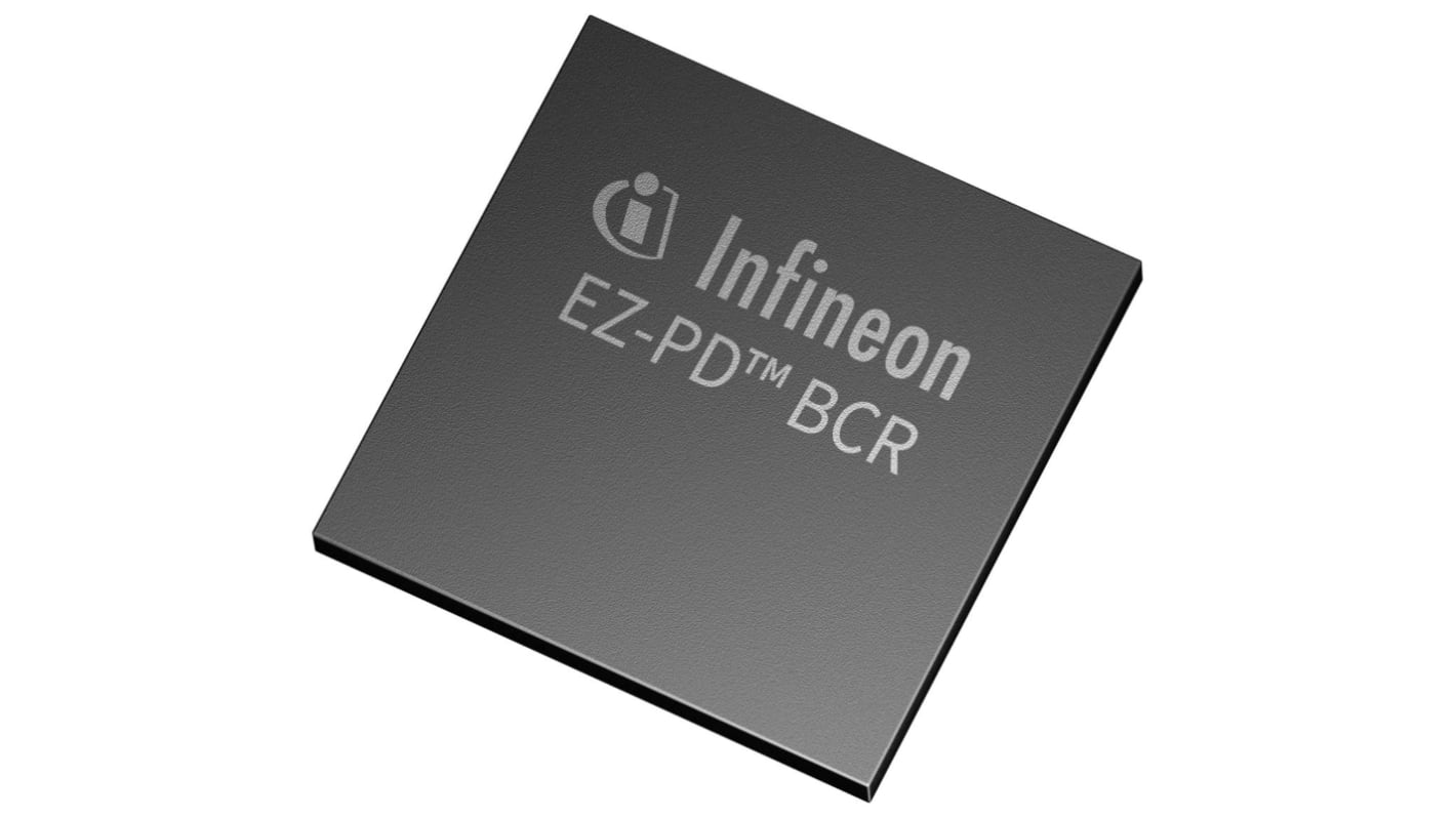 Infineon CYPD3177-24LQXQT, USB Controller, 1Mbps, USB C, 3 to 24.5 V, 24-Pin QFN