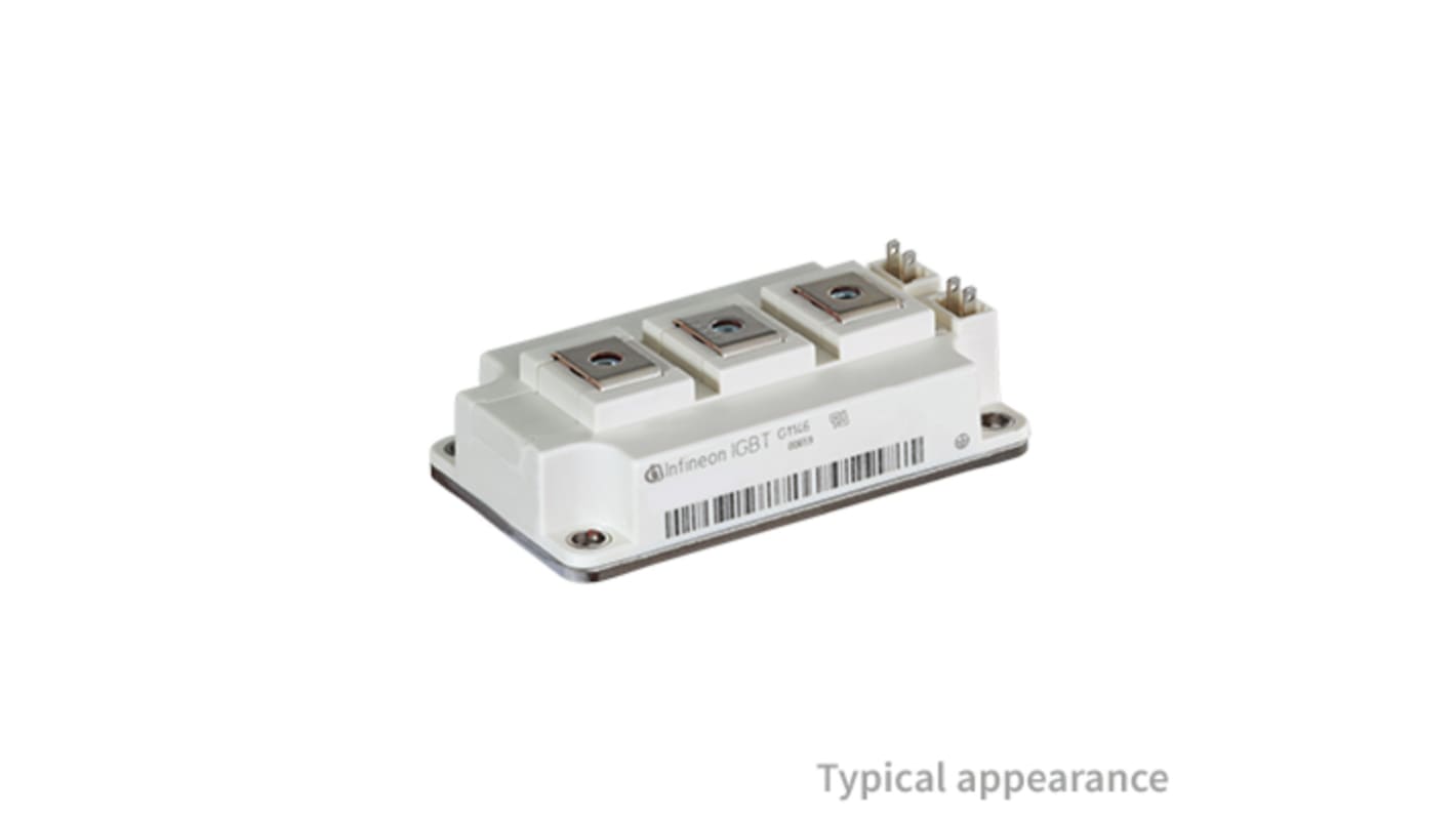 Infineon FF200R17KE4HOSA1 Common Emitter IGBT, 200 A 1700 V, 7-Pin 62MMHB, Panel Mount