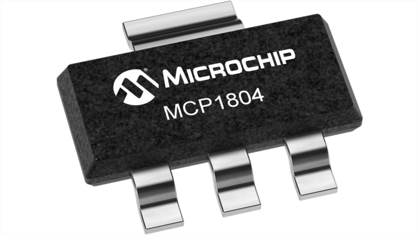 Microchip 電圧レギュレータ 低ドロップアウト電圧 LDO 18 V, 3-Pin, MCP1804T-J002I/DB