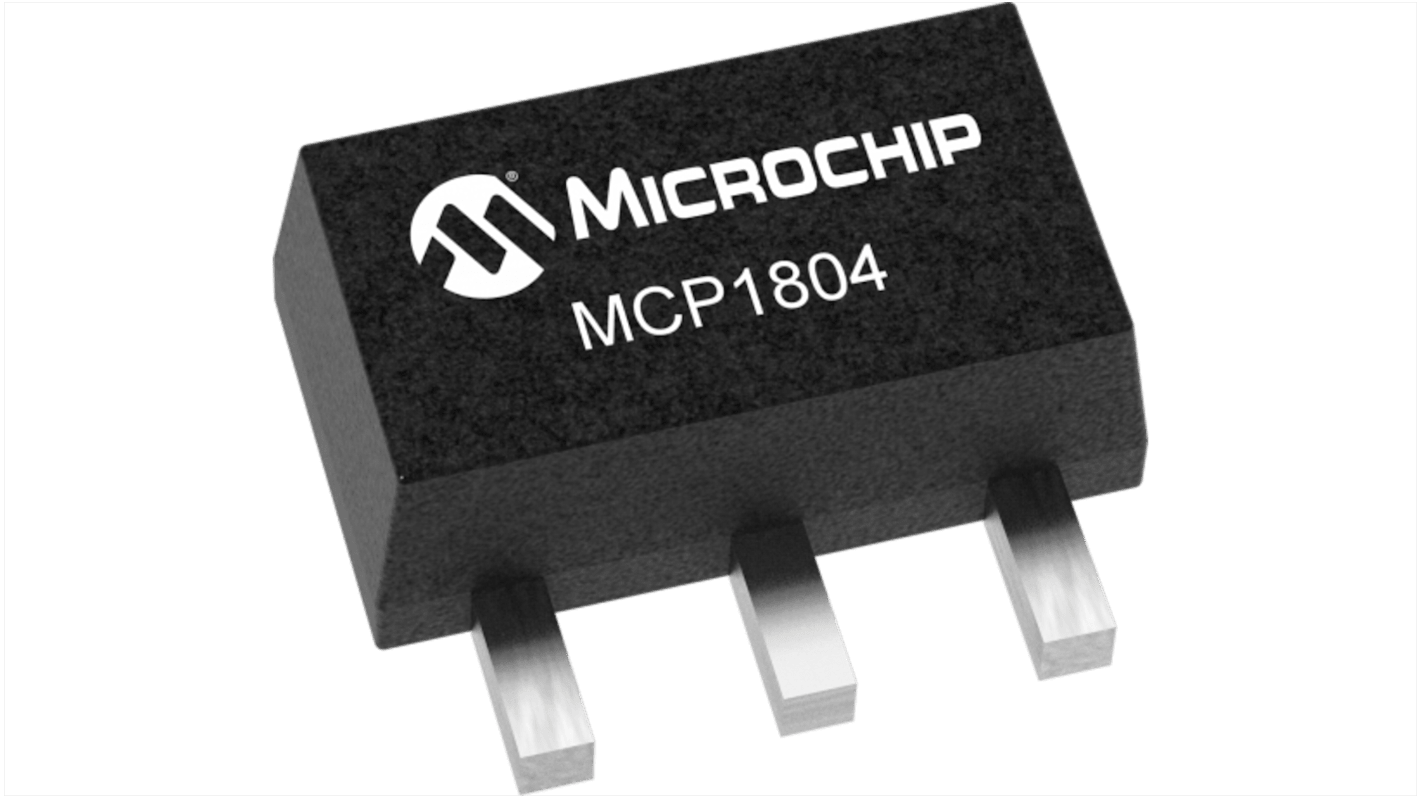 Régulateur de tension, MCP1804T-J002I/MB, LDO, 150mA, SOT-89 3 broches.