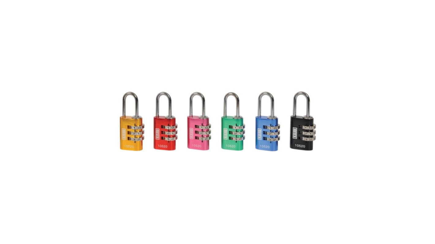 Kasp Combination Weatherproof Aluminium Combination Padlock, 12mm Shackle, 30mm Body