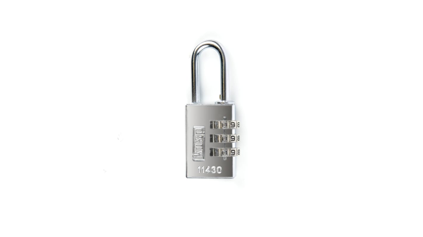 Kasp Combination Weatherproof Steel Combination Padlock, 12mm Shackle, 30mm Body