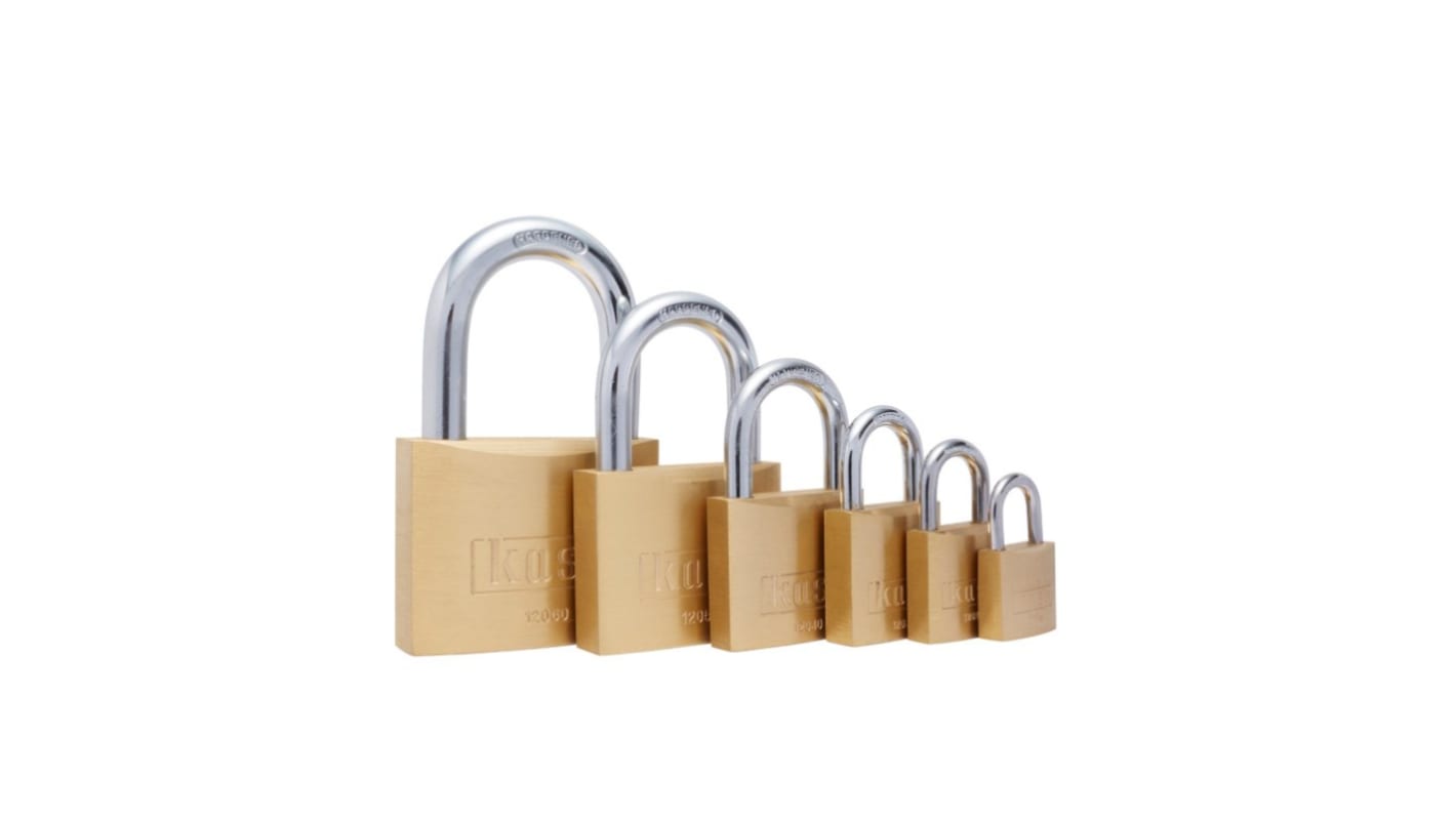 Kasp Clamping Weatherproof Brass Padlock, Keyed Alike, 15mm Shackle, 30mm Body