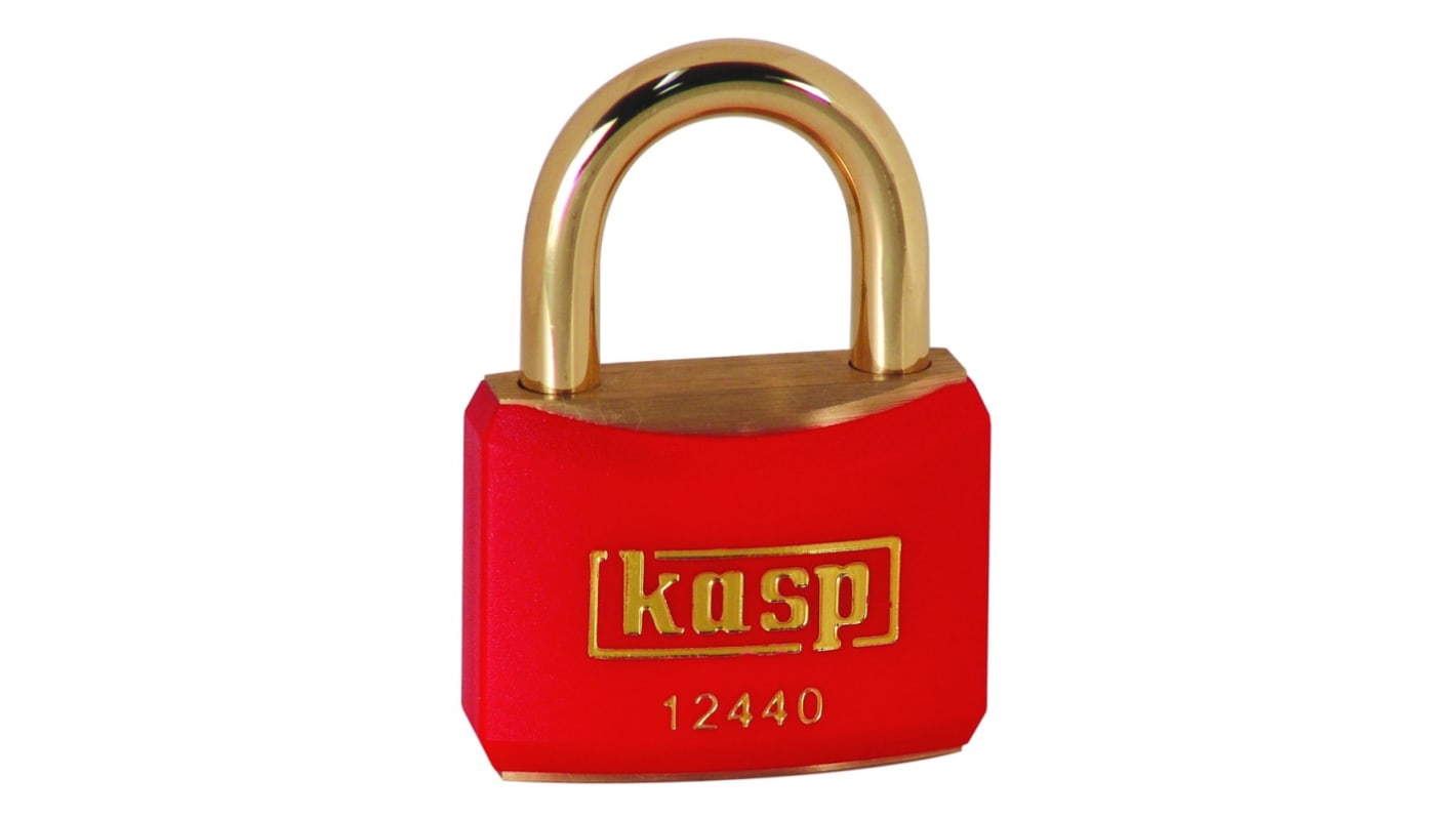 Kasp Clamping Weatherproof Brass Padlock, 20mm Shackle, 40mm Body