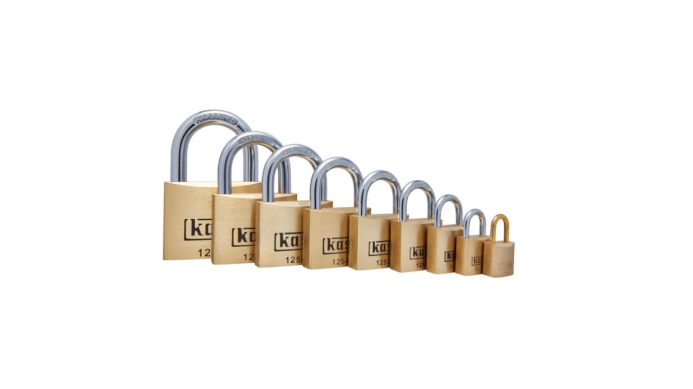 Kasp Clamping Weatherproof Brass Padlock, 22mm Shackle, 40mm Body