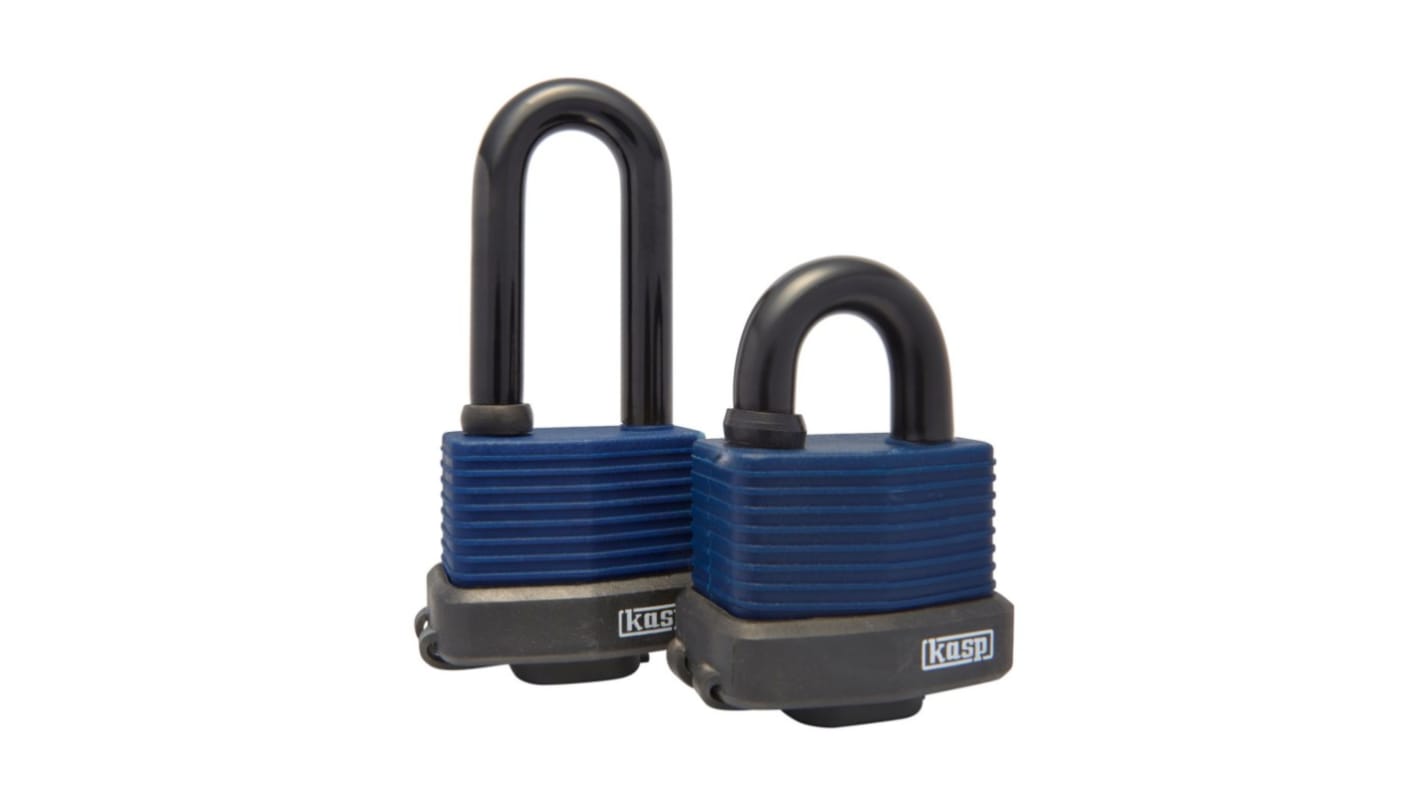 Kasp Clamping Weatherproof Steel Weatherproof Padlock, 21mm Shackle, 65mm Body