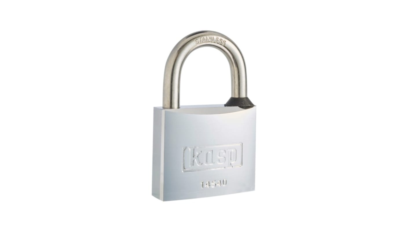 Kasp Clamping Weatherproof Steel Padlock, 22mm Shackle, 40mm Body