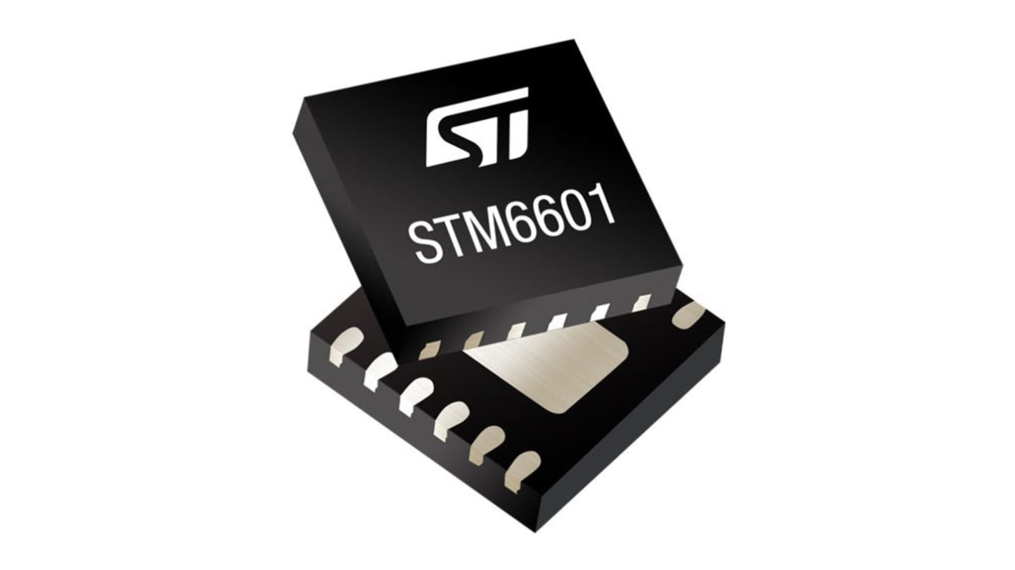 Feszültségszabályzó STM6601DA2BDM6F 2-csatornás, Nyomógombvezérlő, 12-tüskés, ECOPACK