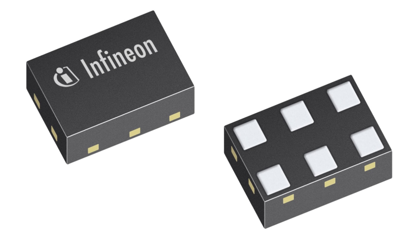 Infineon BGA7H1N6E6327XTSA1 RF erősítő, típusa:(Alacsony zajú erősítő), 12,5 dB 2690 MHz, 6-tüskés TSNP-6-2