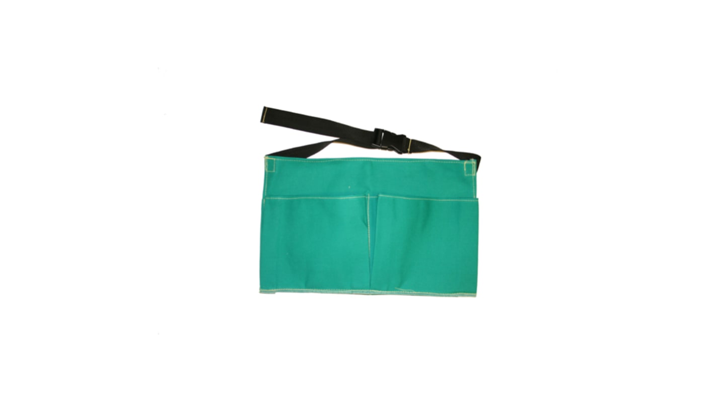 Green canvas apron with 2 pockets