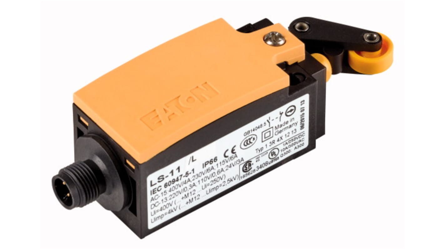 Eaton Series Roller Lever Limit Switch, 1NO/1NC, IP66, Plastic Housing, 400V ac Max, 4A Max