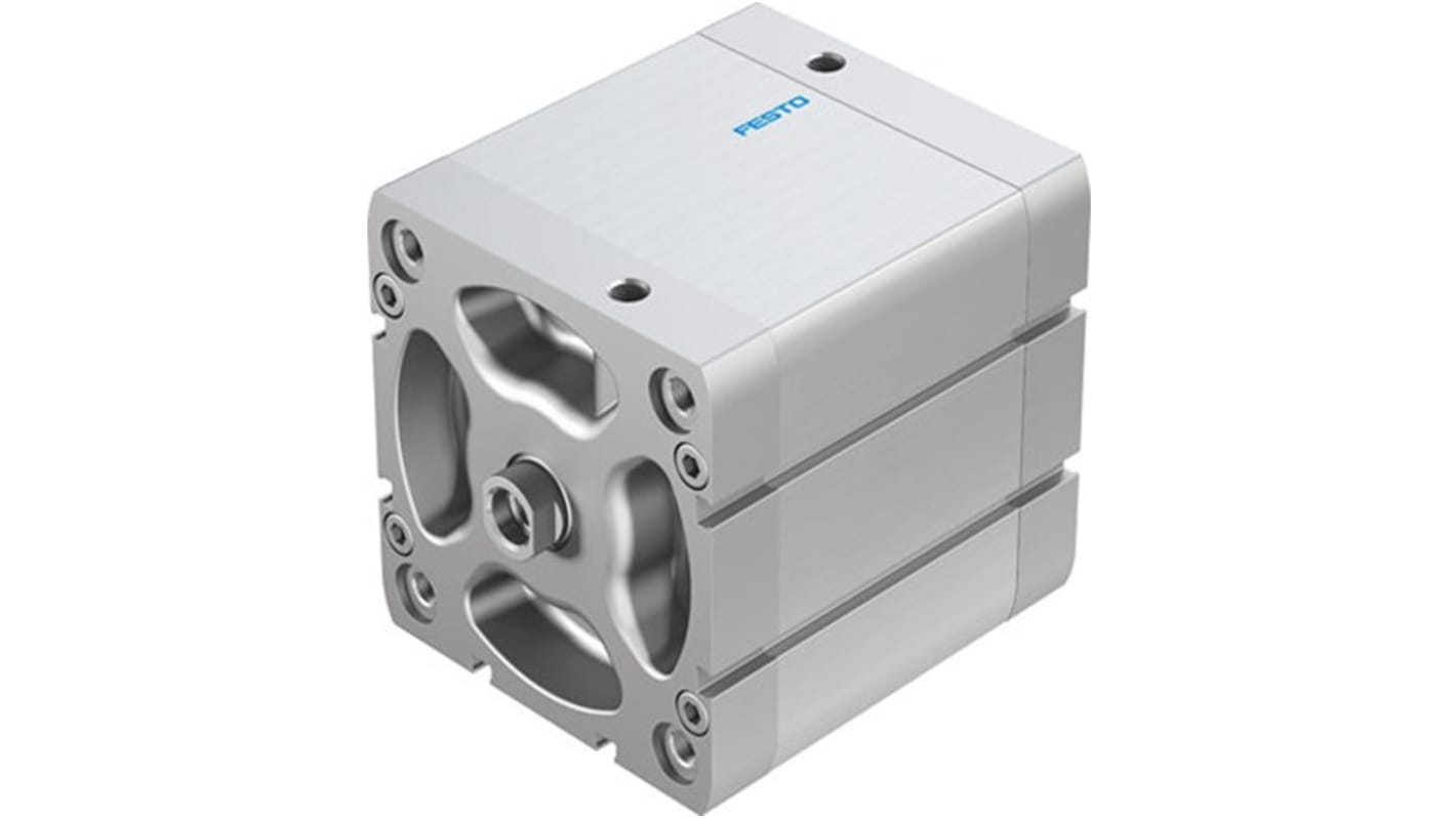 Festo Pneumatic Compact Cylinder - ADN-100-60, 100mm Bore, 60mm Stroke, ADN Series, Double Acting